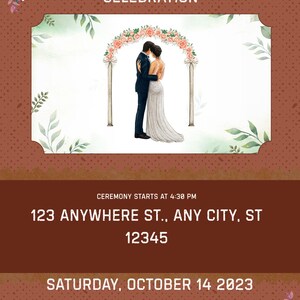 Modern Botanical Wedding Invitation Template |Editable wedding invitation |Instant download | Marriage invitation|Elegant wedding invitation