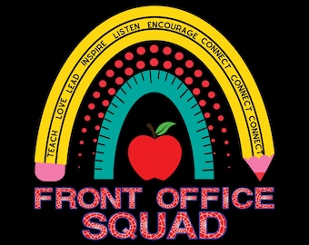 Front Office Squad Shirt PNG |Schule Sekretärin Geschenk|Elementares T-Shirt für Büroangestellte SVG|Geschenk für Büroangestellte jpg|Büroangestellte der Schule