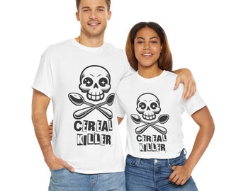 Funny Cereal Killer unisex t-shirt | Fall Svg | Halloween Tee | Sarcastic Skeleton cereal shirt | Cereal Bowl | Funny Skull Cereal Shirt
