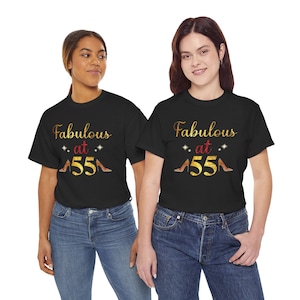 55Th Birthday Gift For Women | 55 Bling Birthday Shirt | Custom Birthday Tee | 55Th Birthday Shirt Ideas For Her | Rhinestone Shirt