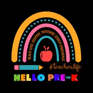 Hello Pre K SVG,Hello Preschool SVG,Preschool Shirt jpg,First Day Preschool png ,Preschool Teacher svg ,Preschool Tee SVG, Pre-K pdf formats