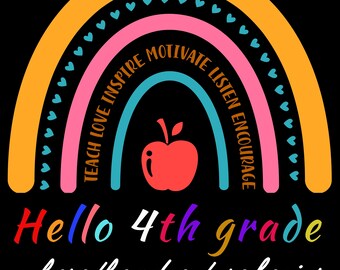 4Th Grade Shirt | School Svg | Sublimation Design | 4Th Grade Clipart - Printable | 4Th Grade Graduation | Smiley Face Svg | Cut File
