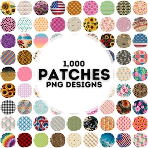 May include: A collection of 1,000 colorful and patterned digital patches. The patches are in the shape of circles and feature a variety of designs, including floral, geometric, and abstract patterns. The patches are perfect for adding a touch of personality to any project.