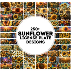 250+ sunflower license plate sublimation designs png, license plate sublimation designs, license plate png bundle, sunflower png bundle