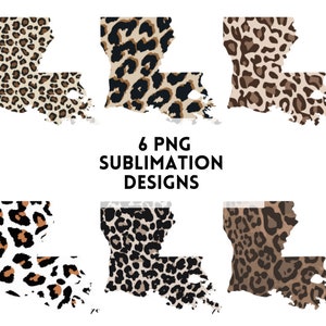 louisiana leopard print bundle sublimation png - sublimation state designs - sublimation designs download - commercial use - state png