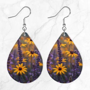 wildflower teardrop earring design, sublimation earring, earring design, earring designs for sublimation, teardrop earrings png