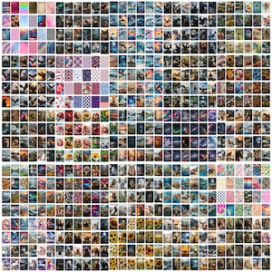 Puede incluir: Un collage de 100 im&aacute;genes diferentes, cada una con un dise&ntilde;o &uacute;nico. Las im&aacute;genes incluyen una variedad de temas, como animales, paisajes y patrones abstractos. Las im&aacute;genes est&aacute;n dispuestas en formato de cuadr&iacute;cula, con cada imagen aproximadamente del mismo tama&ntilde;o. Las im&aacute;genes est&aacute;n todas en un estilo brillante y colorido.