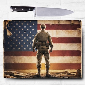 soldier american flag cutting board sublimation design png, cutting board sublimation, cutting board design, cutting board png, sublimation