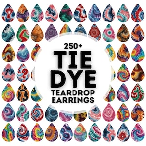 250 tie dye teardrop earring designs bundle, sublimation earring, earring design, earring designs for sublimation, teardrop earrings png