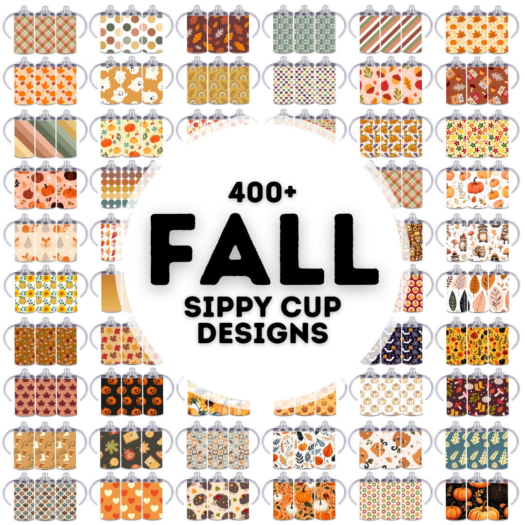 Fall Cup Designa 400+ Fall Sippy Cup Sublimation Design Bundle, Sippy Cup Bundle, Sippy ...