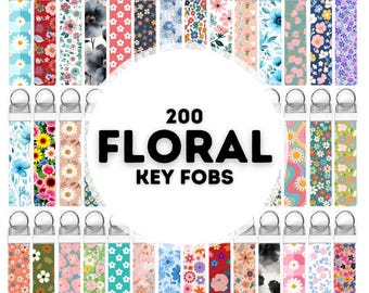 200 floral key fob sublimation designs png, key fob sublimation design, key fob designs, key fob bundle, sublimation design