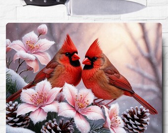 cardinal winter cutting board sublimation design png, cutting board sublimation, cutting board design, cutting board png, sublimation png