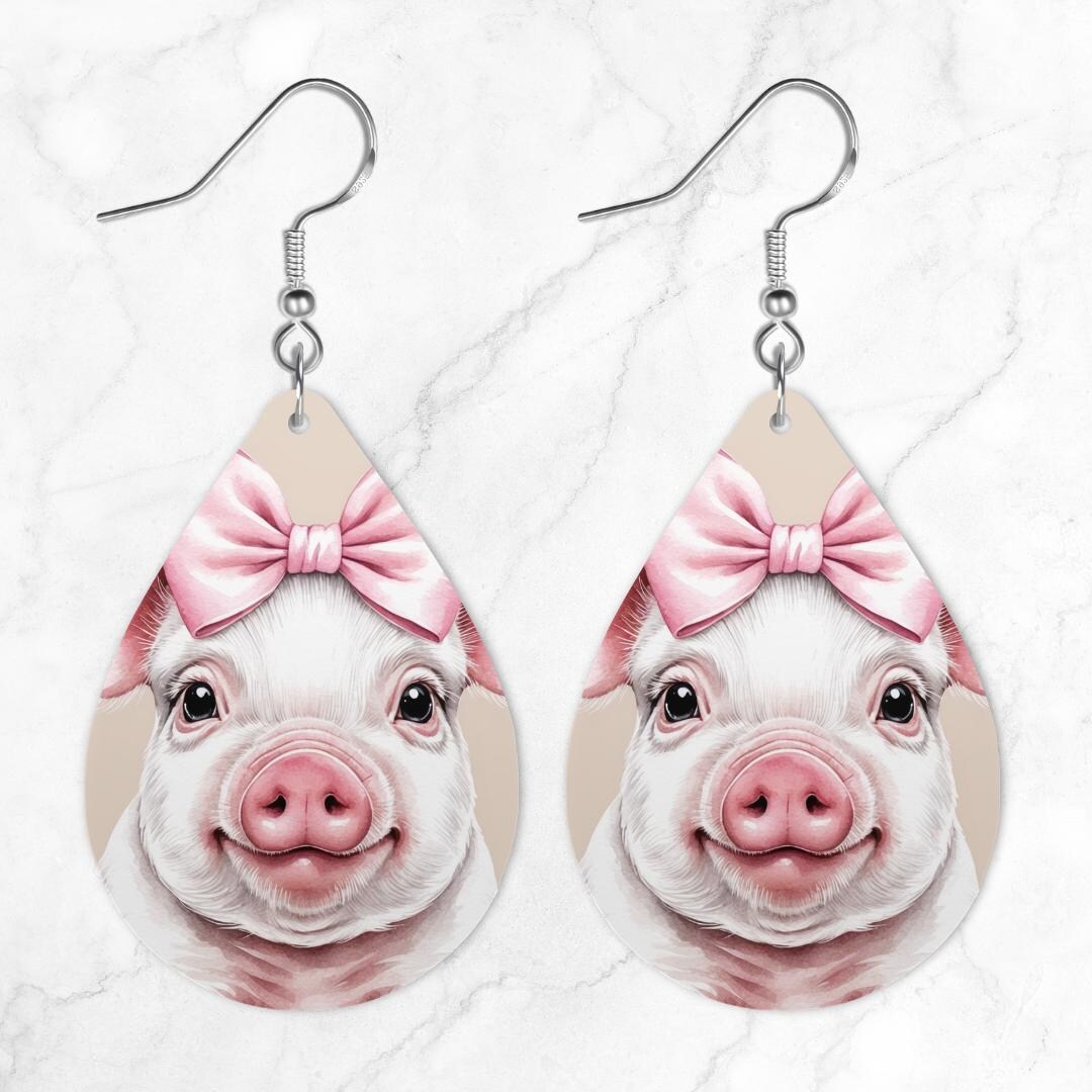 Pig Teardrop Earring Design, Sublimation Earring, Earring Design ...