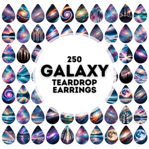 250 galaxy teardrop earring designs bundle, sublimation earring, earring design, earring designs for sublimation, teardrop earrings png