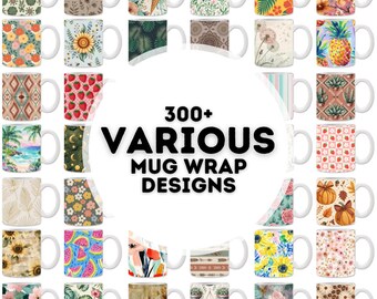 300+ various designs mug sublimation designs, mug wrap bundle, designs for mug sublimation, png mug designs, mug png