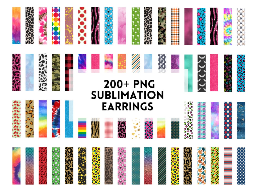 200 Sublimation Earring Designs Bundle, Sublimation Earring Blanks