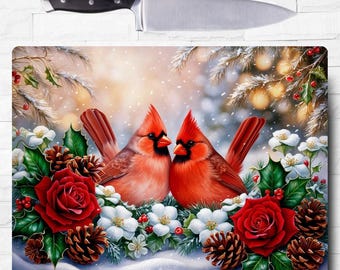 cardinal christmas cutting board sublimation design png, cutting board sublimation, cutting board design, cutting board png, sublimation png