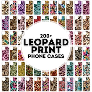 200 sublimeringsdesigner för telefonskal med leopardmönster, paket med telefonskal png, sublimeringsdesigner för telefonskal, png-designer för telefonskal
