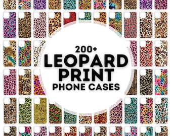 200 leopard print phone case sublimation designs, phone case png bundle, designs for phone cases sublimation, png phone case designs