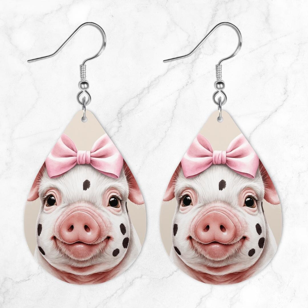 Pig Teardrop Earring Design, Sublimation Earring, Earring Design ...