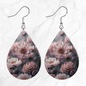 bloemen druppeloorbelontwerp, sublimatieoorbel, oorbelontwerp, oorbelontwerpen voor sublimatie, druppeloorbellen, ontwerp png