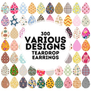 300 various teardrop earring designs bundle, sublimation earring, earring design, earring designs for sublimation, teardrop earrings png