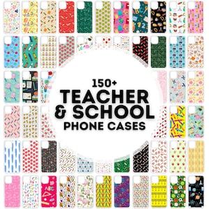 150 teacher school phone case sublimation designs, phone case png bundle, designs for phone cases sublimation, png phone case designs