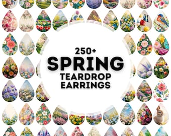 150 spring teardrop earring designs bundle, sublimation earring, earring design, earring designs for sublimation, teardrop earrings png