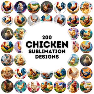 200 chicken coaster sublimation designs png, coaster sublimation design, car coaster design, sublimation design, chicken png bundle