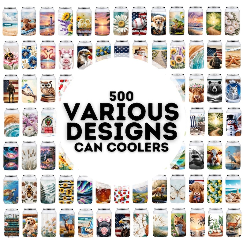 500 Various Designs Can Cooler Sublimation Designs Png, Can Cooler ...