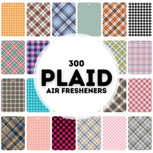 300 plaid air freshener designs, air freshener bundle, design for air freshener sublimation, png air freshener designs, plaid png