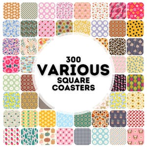 300 various designs square coasters sublimation designs png, coaster sublimation designs, car coaster design, sublimation designs