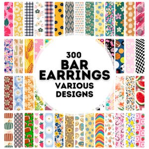 300 bar earring sublimation earring designs bundle, sublimation earring png, earring designs, earring designs, bar earring png