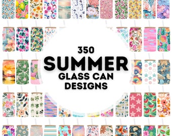 350 summer glass can sublimation designs png, glass can sublimation design, glass can wraps bundle, sublimation designs, summer png