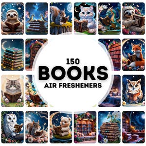 150 books and reading air freshener designs, air freshener bundle, design for air freshener sublimation, png air freshener designs, book png