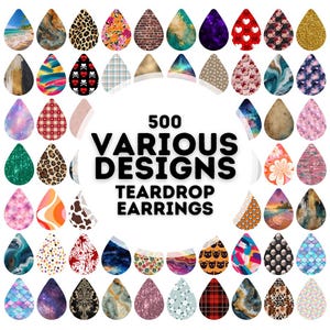 500 various designs teardrop earring designs bundle, sublimation earring design, earring designs for sublimation, teardrop earrings png