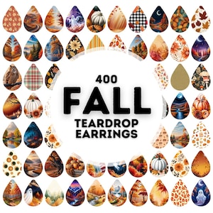 400 fall teardrop earring designs bundle, sublimation earring, earring design, earring designs for sublimation, teardrop earrings png