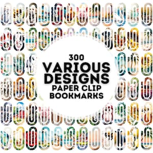 300 diseños variados de marcapáginas con clip, diseño de sublimación, paquete de marcapáginas con clip PNG, marcapáginas con clip de sublimación