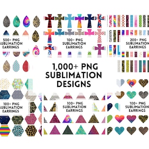 1,000+ sublimation earring designs bundle, sublimation earring blanks, teardrip earring designs, earring designs for sublimation