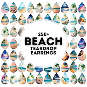 150 beach teardrop earring designs bundle, sublimation earring, earring design, earring designs for sublimation, teardrop earrings png