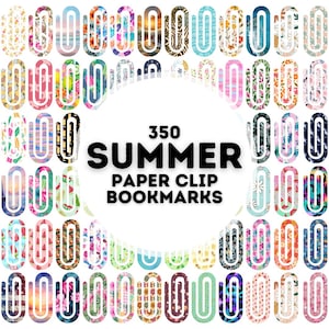 350 sommer Büroklammer Lesezeichen Sublimationsdesign, Paperclip Lesezeichen pngbundle, Lesezeichen Sublimation, Jumbo Paperclip Lesezeichen