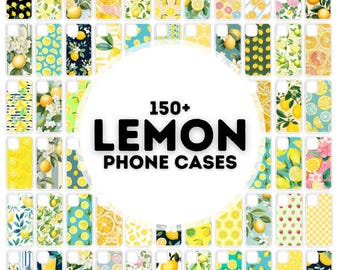 150 lemon phone case sublimation designs, phone case png bundle, designs for phone cases sublimation, png phone case designs