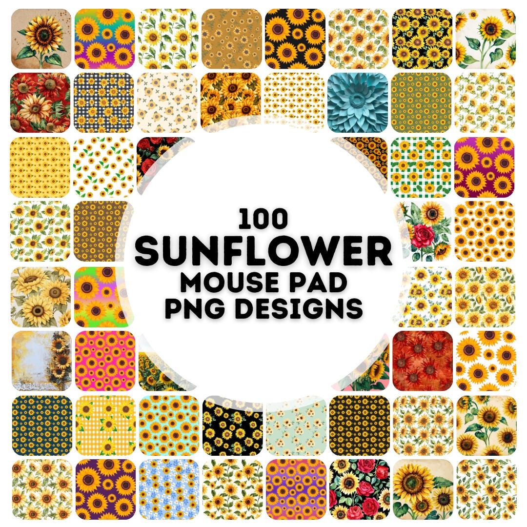 100 sunflower mouse pad sublimation designs png, mouse pad sublimation designs, mouse pad design, sublimation designs, sunflower png