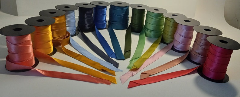 Dubbelvikt snedband i satin, 2,5 cm brett, 5 yards paket bild 7