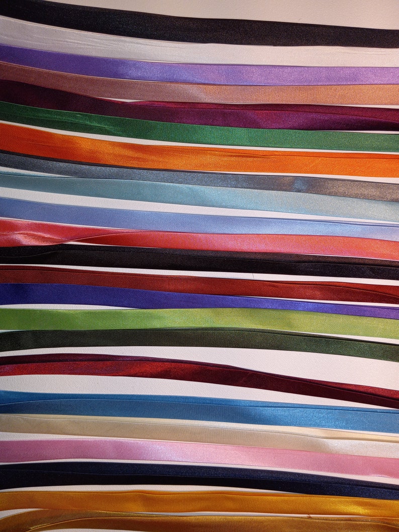 Satin Bias Tape Extra Wide Double Fold 1/2 Inch Wide Bulk by the Spool