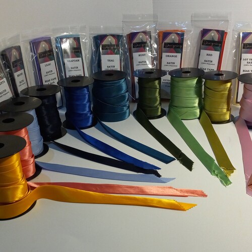Satin Double Fold Bias Tape 1 Inch Wide 5 Yard Package Etsy