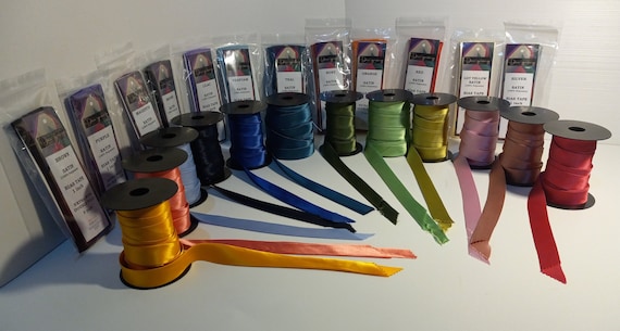 Satin Double Fold Bias Tape 1 Inch Wide 5 Yard Package