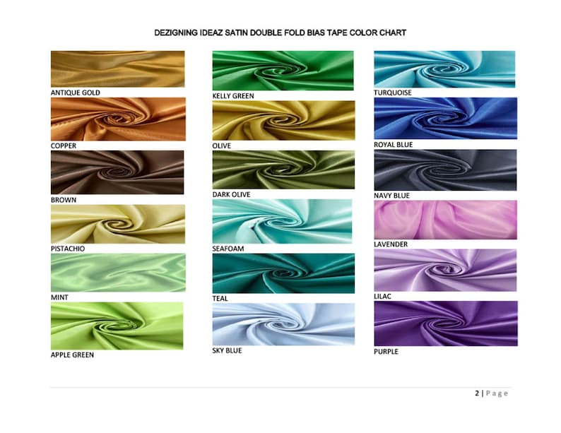 Satin Bias Tape Extra Wide Double Fold 1/2 Inch Wide Bulk by the Spool