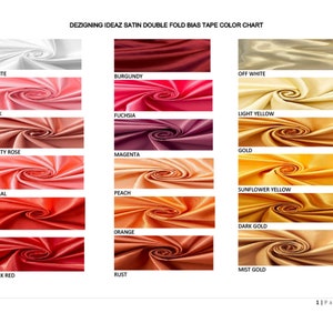 Dubbelvikt snedband i satin, 2,5 cm brett, 5 yards paket bild 3