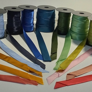 Satin Bias Tape Extra Wide Double Fold 1/2 Inch Wide - Bulk By the Spool